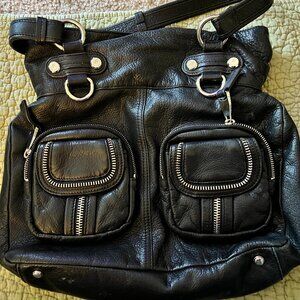 Gorgeous b.makowski Black Leather Shoulder Bag